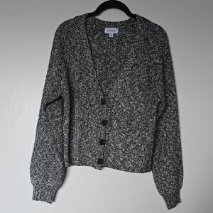 Evereve Black and White Cardigan Sweater